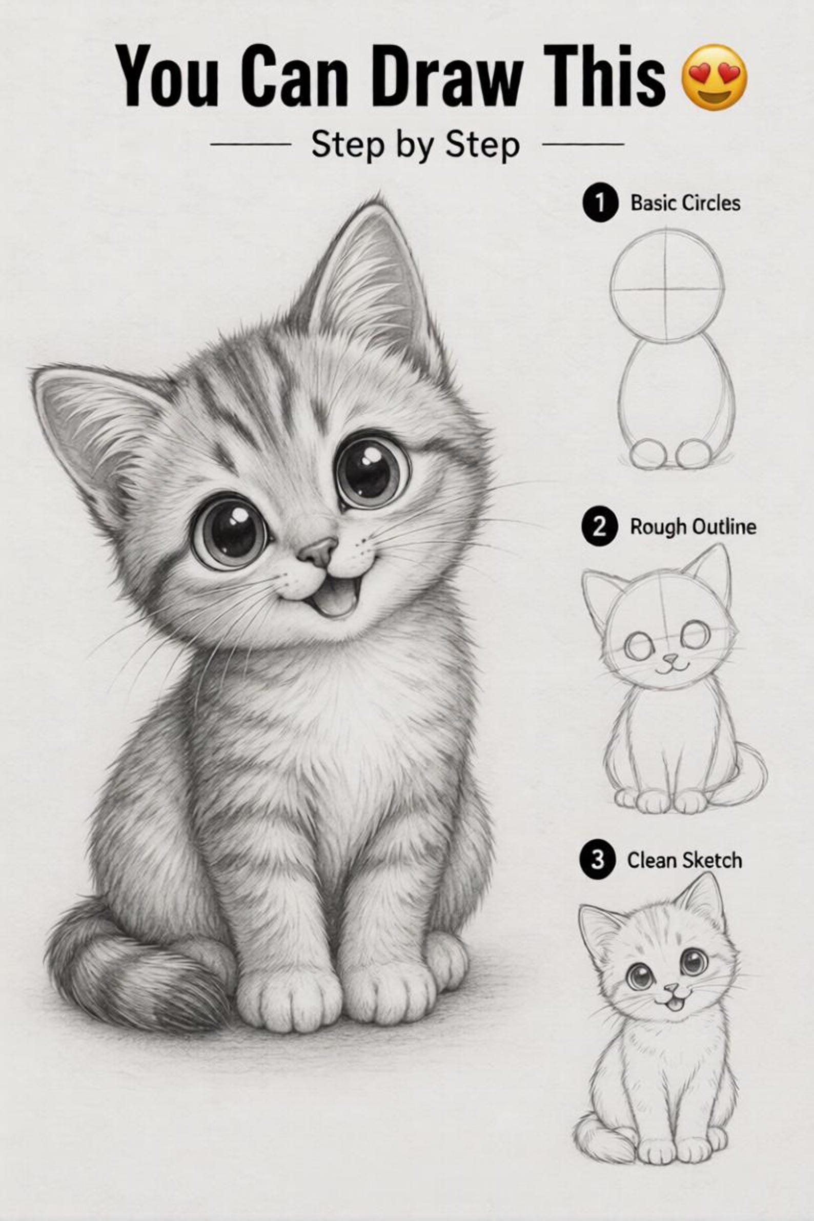 Drawing Tutorial Pdf Kitten Drawing Tutorial PDF | Step-by-step Beginner Art Lesson (digital ...
