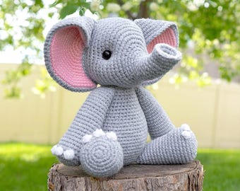 Elephant Amigurumi Crochet Pattern – Safari Animal Toy PDF (Instant Download)