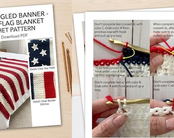 American Flag Crochet Blanket Pattern | Star-Spangled Banner Afghan (PDF Download)
