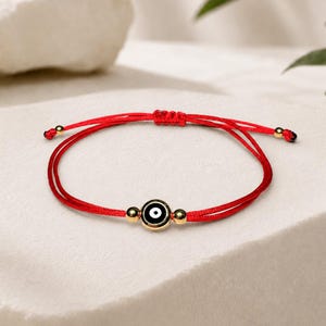 Tobillera roja con ojo turco, impermeable y ajustable, regalo personalizado.