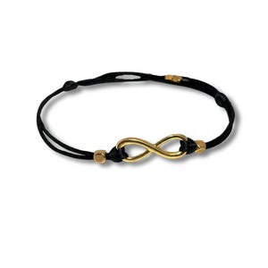 Personalized Infinity Anklet: Satin Cord, Initial Charm