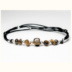 Tiger&#39;s Eye Anklet: Silver Beads, Adjustable Waterproof Crystal Jewelry