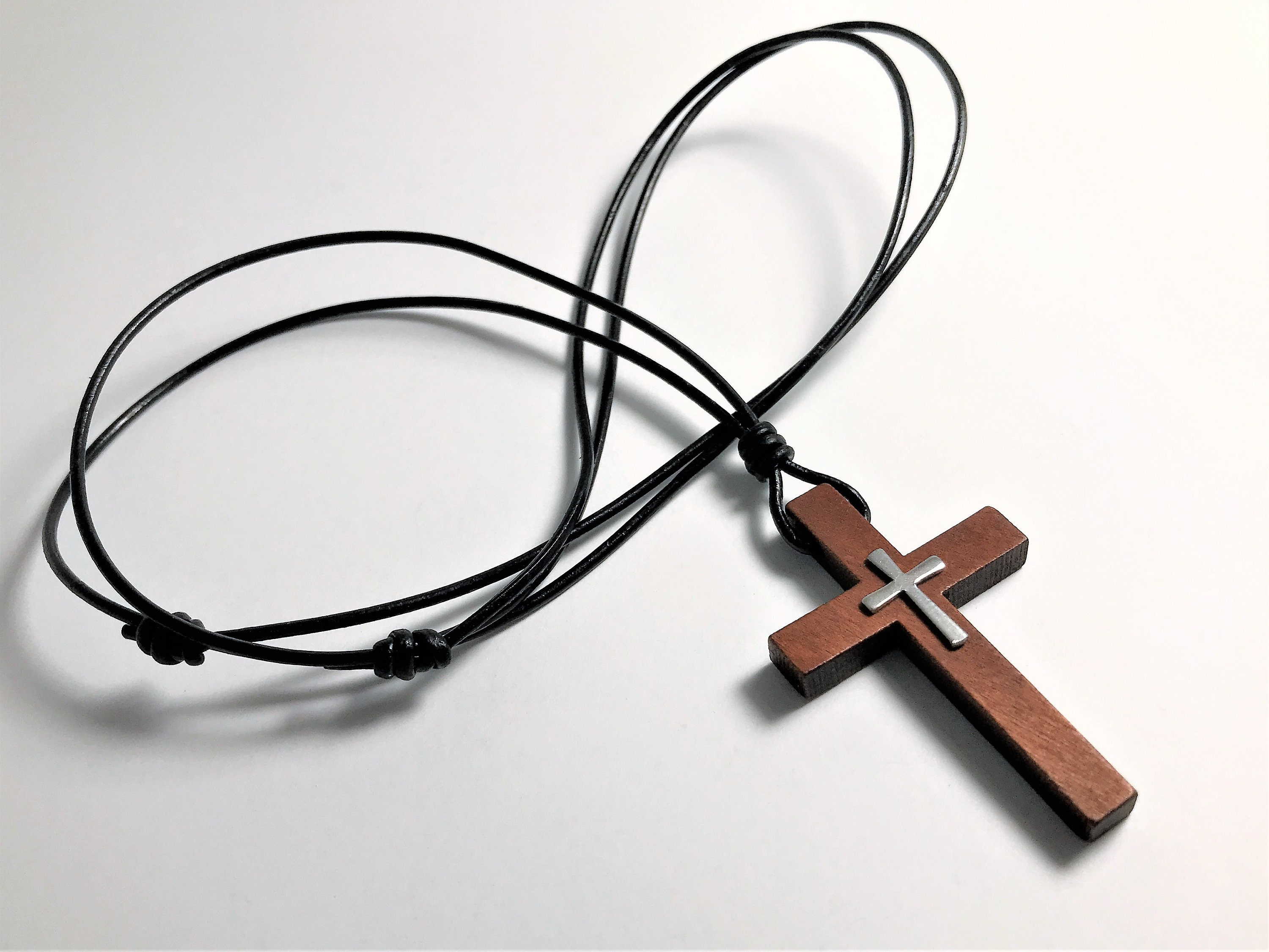 Necklace 1492F 77 Pomina Wooden string cross necklace black/brown -  SWTrading