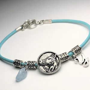 Turquoise Leather Horse Bracelet: Personalized Equestrian Jewelry