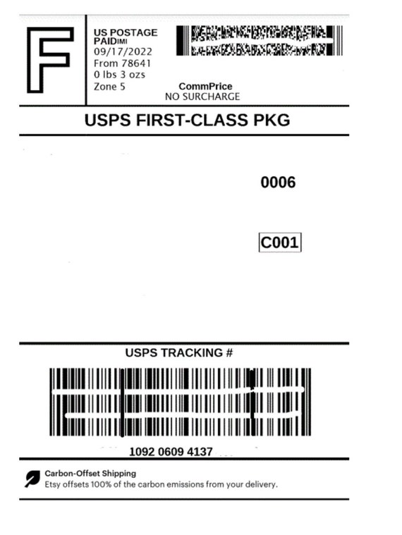 Shipping Label Etsy