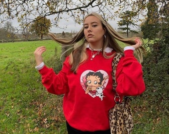 betty boop sweater red
