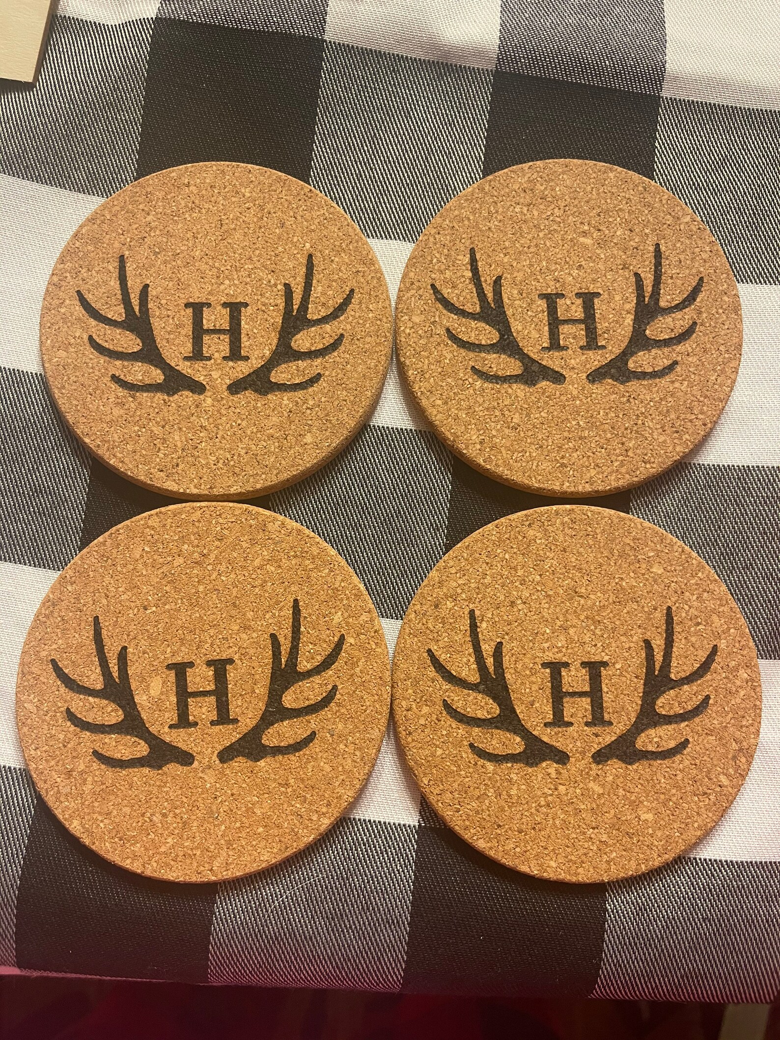 Custom Engraved Cork Coasters Etsy