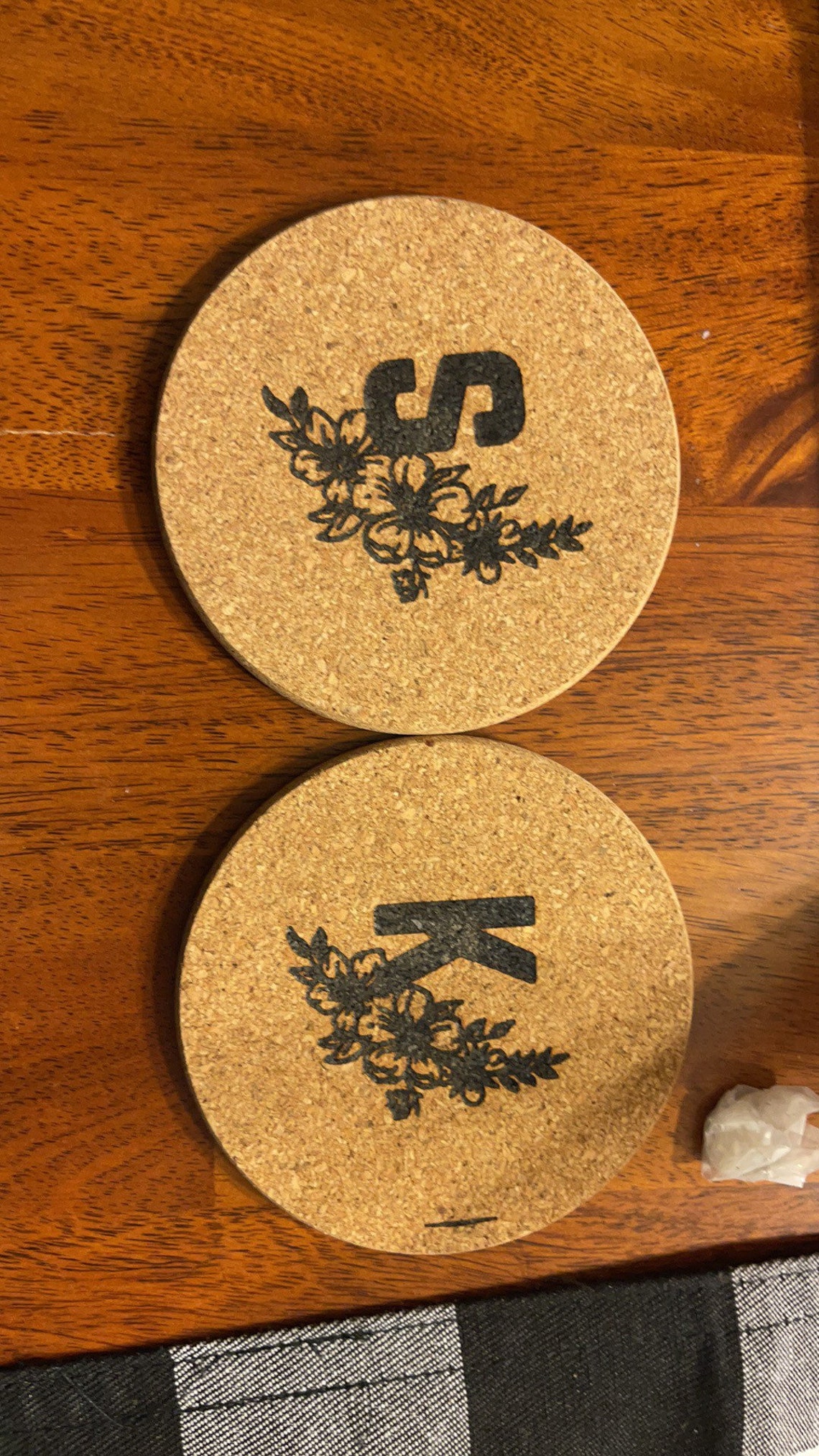 Custom Engraved Cork Coasters Etsy