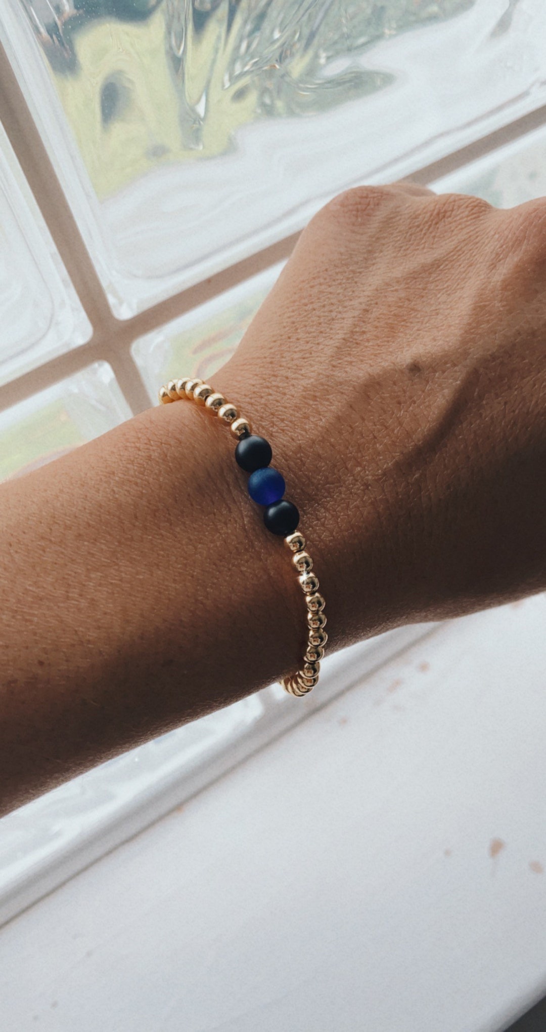 Thin Blue Line Beaded Bracelet Etsy