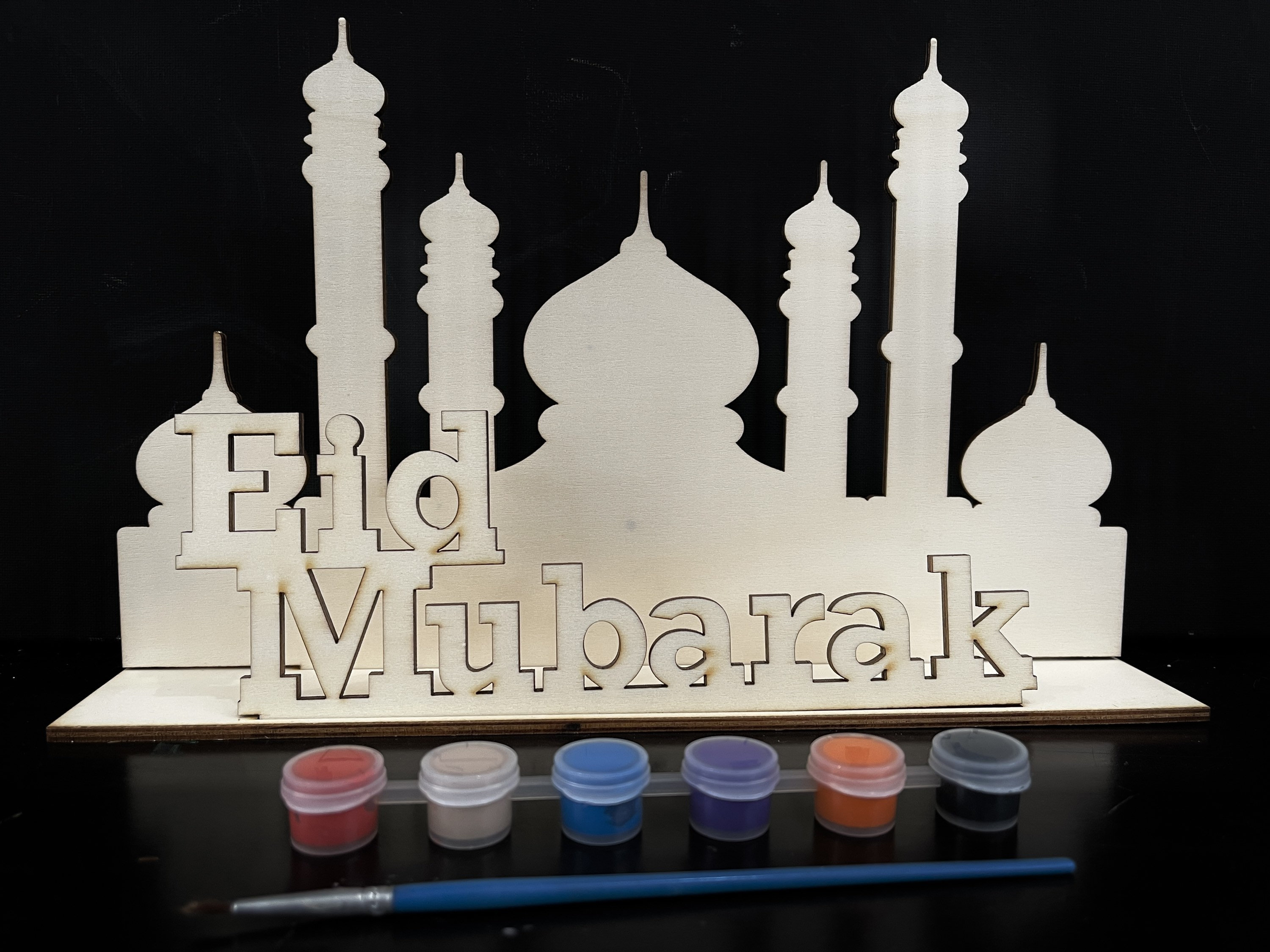 Wood Eid Mubarak Sign Eid Decoration Ramadan Kids Activity Etsy