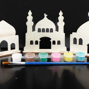 Paint Your Own Masjid | DIY Wood Ramadan Eid Activity | Masjid | Ramadan Activities | Ramadan Decor | Eid Decor | Eid Gift | Ramadan Gift