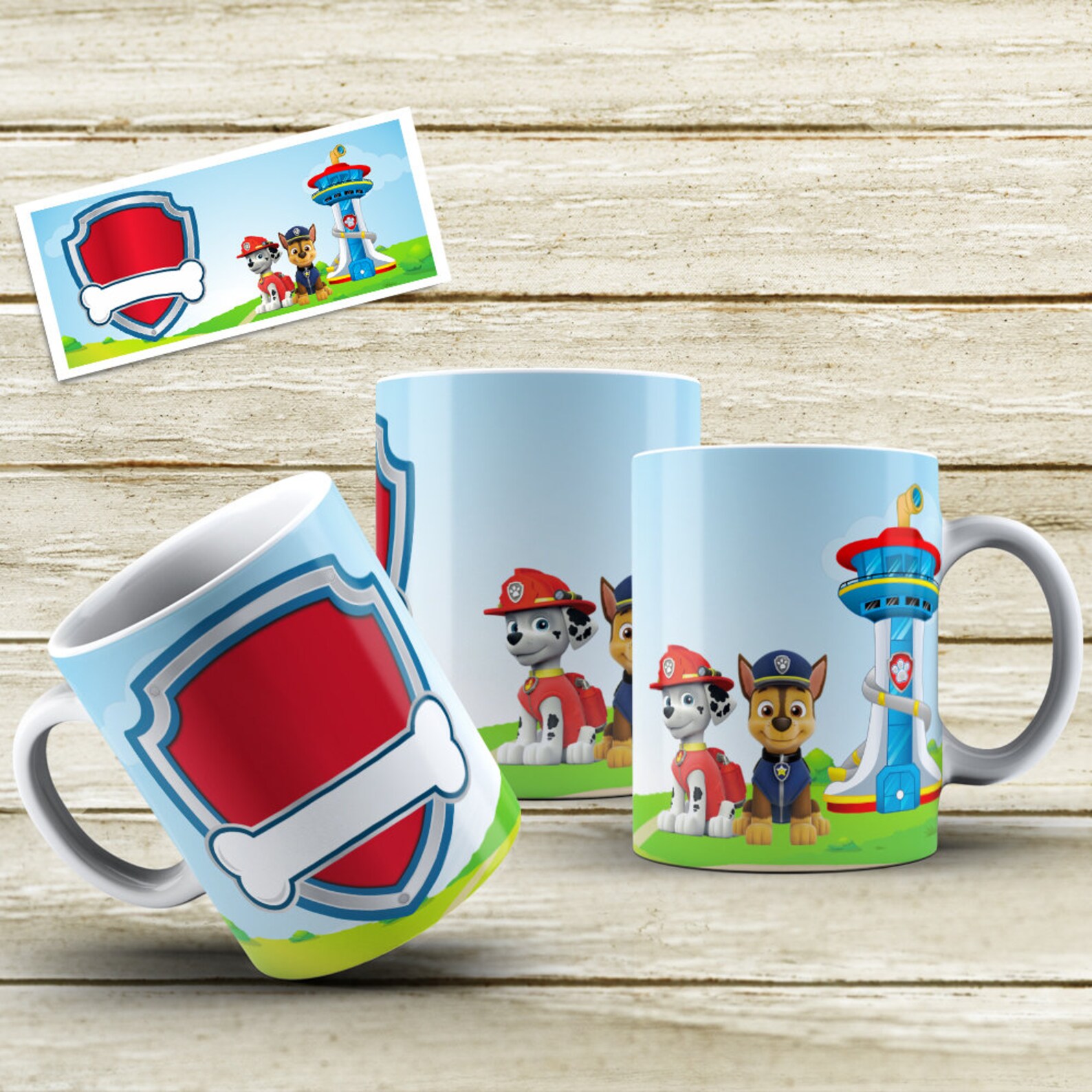 6 Digital Templates for Sublimation in Mugs Paw Patrol Etsy UK