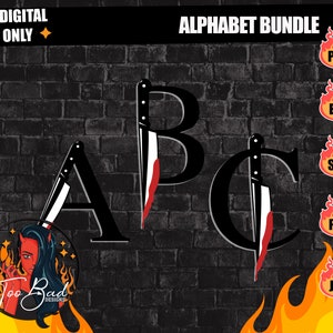 Murder Svg Knife Letters Svg A- Z Svg Drip Font Svg, Drip Letters Svg ...