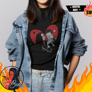 Morticia & Gomez Addams svg file only Layered Valentines svg