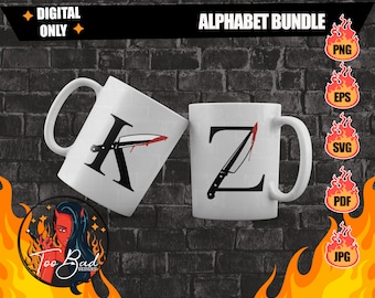 Murder svg Knife letters svg A- Z svg Drip Font Svg, Drip Letters Svg, Bloody Halloween Alphabet svg Halloween Monogram svg