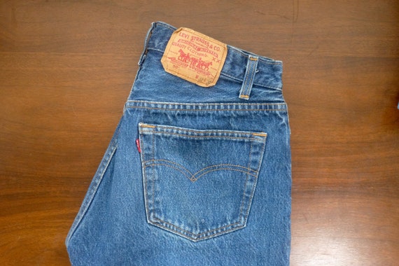 80s 90s Vintage Levi's 501 Indigo Denim Jeans Med… - image 5