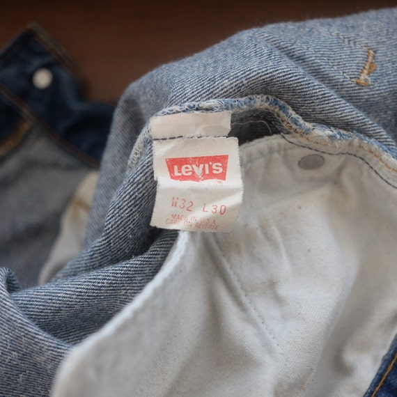 80s 90s Vintage Levi's 501 Indigo Denim Jeans Med… - image 7