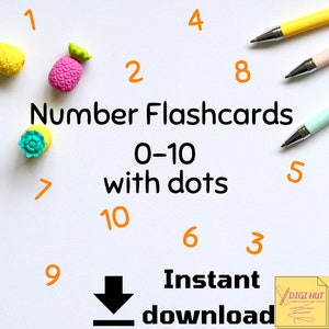 Flashcards numériques pour enfants, 0- 10 Flashcards avec des points, Flashcards éducatifs, ressources d'apprentissage pour les tout-petits, EYFS, SEN, aides pédagogiques