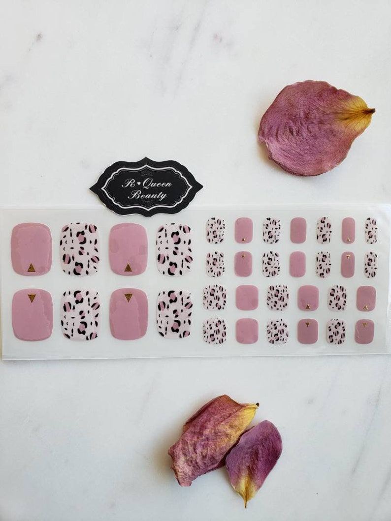 valentine nails pink nail wraps Nail wraps,toe nail wraps,leopard print