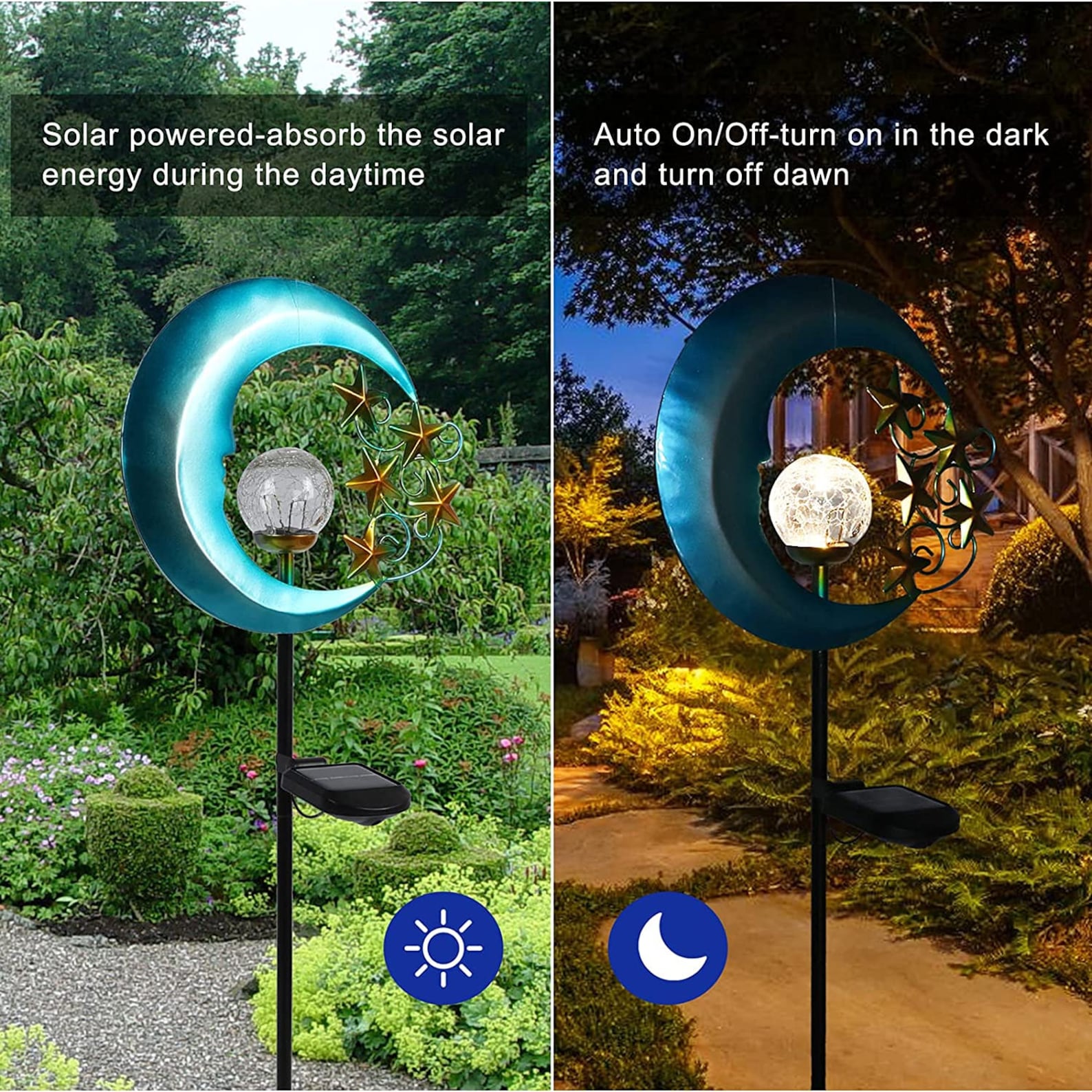 Decorative Moon Lamp Solar Lights Outdoor Garden Pathway Etsy