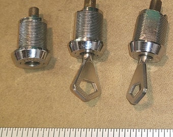 3 x Abloy 7/8" långa kamlås med 2 fungerande nycklar - Testade i bra skick - tillverkade i Finland