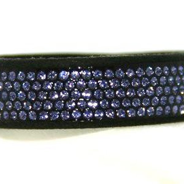 Classic Napoli - Swarovski Micro Pavee Crystal bracelet in Tanzanite on black