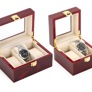 Piccola scatola porta orologi vintage in legno / Versione doppia o tripla / 2 o 3 scomparti / Custodia per orologi unica / Regalo o dolcetto perfetto!