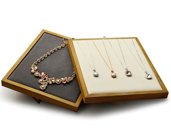 Nacklace stand, crafted from solid wood | Velvet Jewelry Stand | Necklace display | necklace holder | Showcase your necklaces!