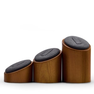 Présentoirs à bagues en velours trois pièces, fabriqués à partir de bois | Support en velours | Présentoir à bijoux | porte-bague | organiseur de bagues | Mettez vos bagues en valeur !