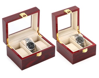 Vintage Wooden Watch Box | 2 or 3 Slot Display Case
