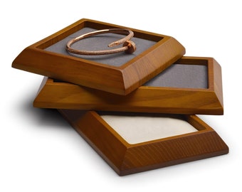 Solid Wood Jewelry Display Stand, Velvet Organizer