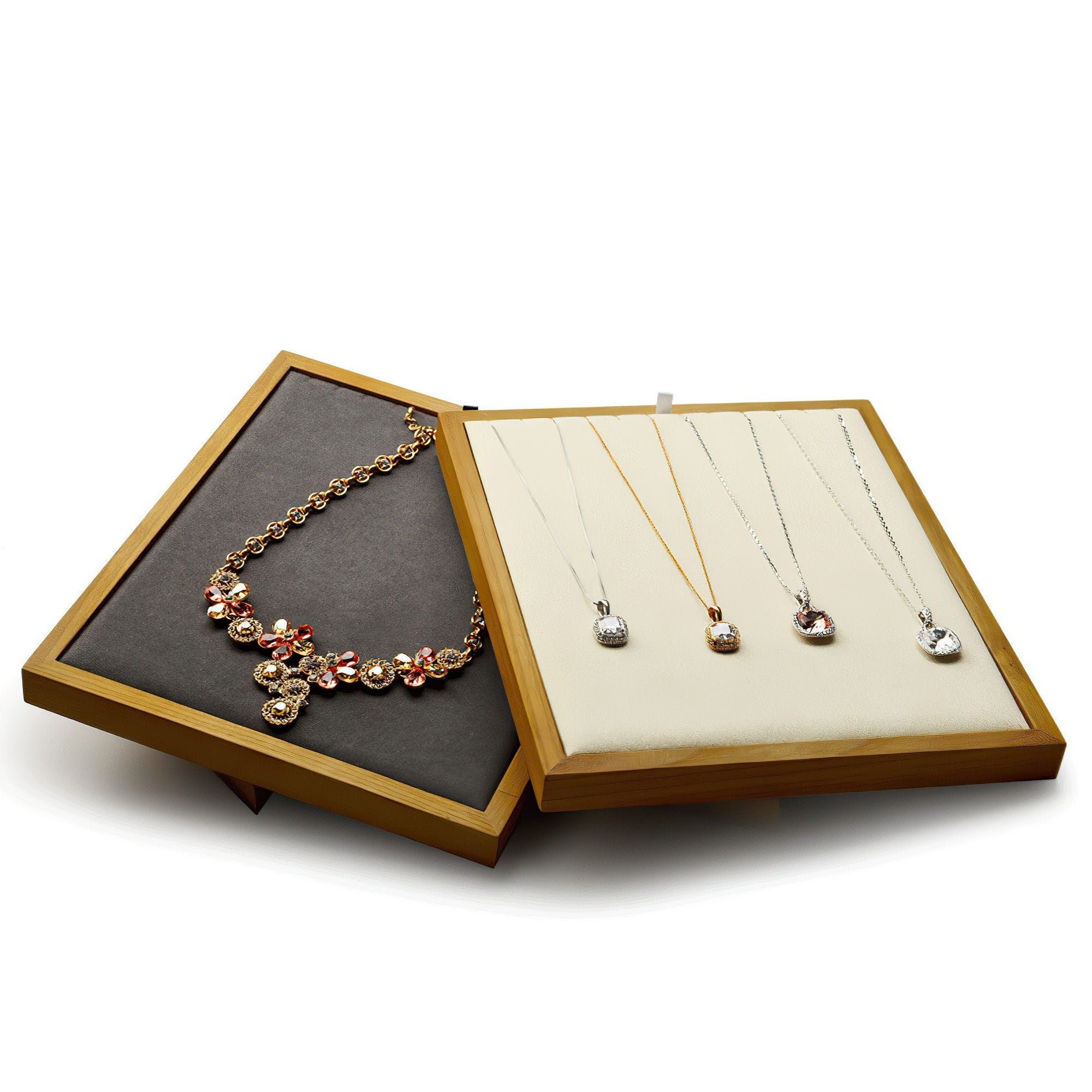 Nacklace stand, crafted from solid wood | Velvet Jewelry Stand | Necklace display | necklace holder | Showcase your necklaces!