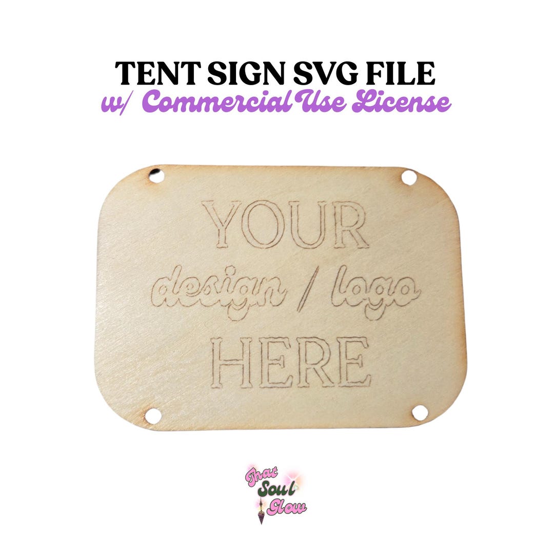 Rounded Rectangle Logo Tent Sign & Dropdown SVG Template | for ...