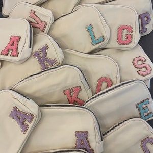 Ellie Bag | Personalized Crossbody Bag |Personalized Fanny Pack | Belt Bag with Patches | Custom Nylon Bag with Varsity Chenille Letters