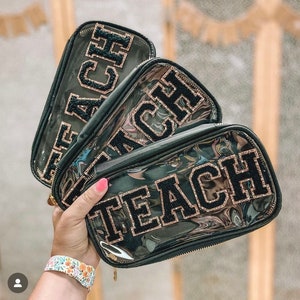 Bolsa de maestro / Regalo de regreso a la escuela / Bolsa de artículos de tocador / Estuche de lápiz / Bolsa de enseñanza / Regalo de agradecimiento al maestro