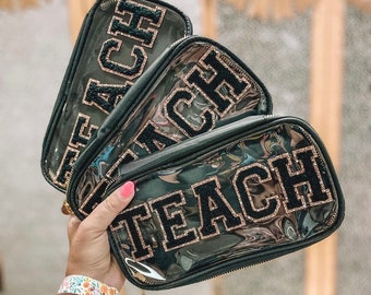 Teacher Bag | Back to School Present Gift | Toiletry Bag | Pencil Case | Teach Bag | Teacher Appreciation Gift