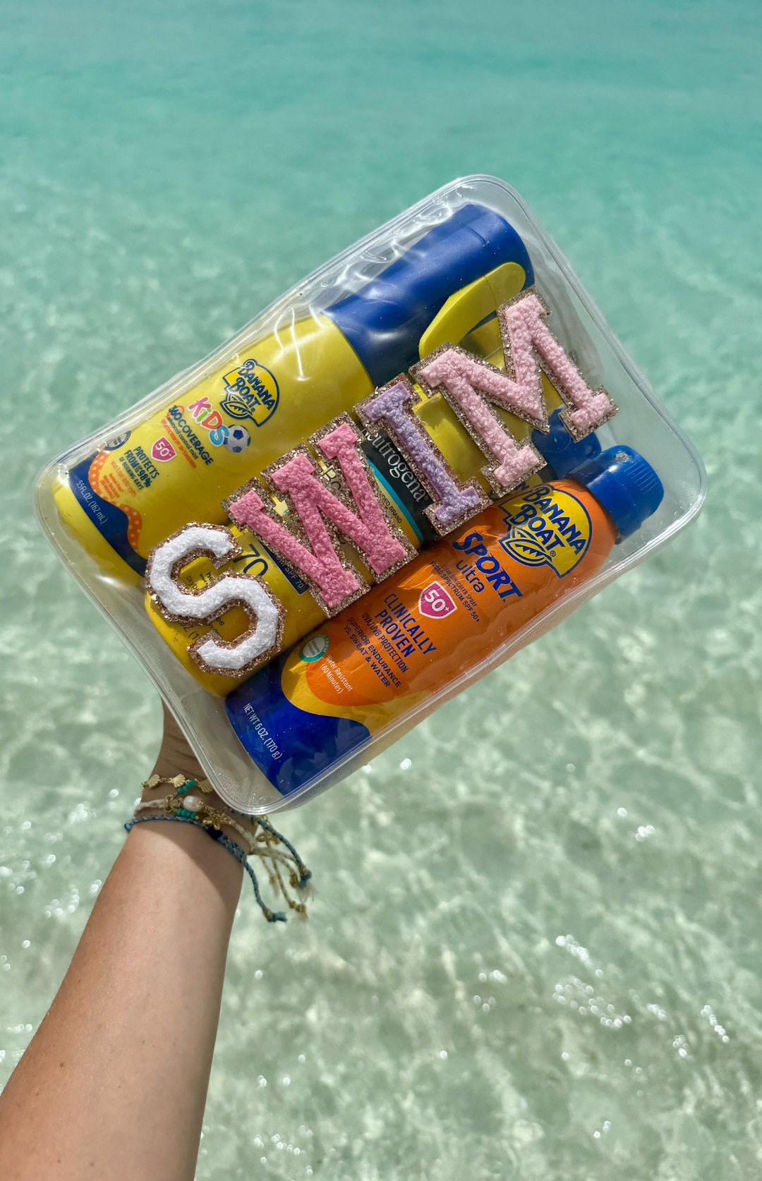Personalized XL Clear Toiletry Bag, Travel Makeup Cosmetic Bag, Snacks ...