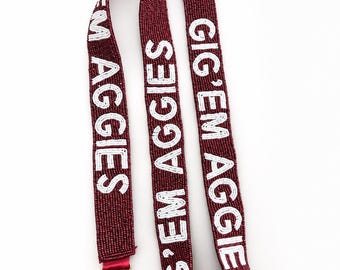 Aggies Texas A&M Bag Strap, Aggies Headband, Aggies Accessories, Purse Strap, Beaded Aggies Crossbody Strap, Gig' Em, Game Day College Strap
