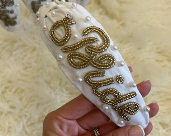 Bride Headband: Beaded Bridal Shower Gift