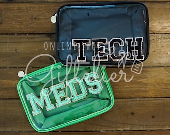 Personalized Clear Bag | Toiletry Bag | Makeup Bag | Travel | Cosmetic Bag | Gift | Bridal Gift | Bridesmaid | Chenille Patch Bag *CAMDYN*