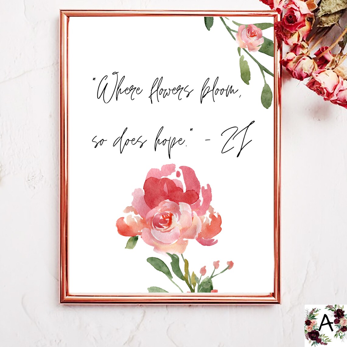 Floral Art Quotes Digital Art Quotes About Life Printable Etsy