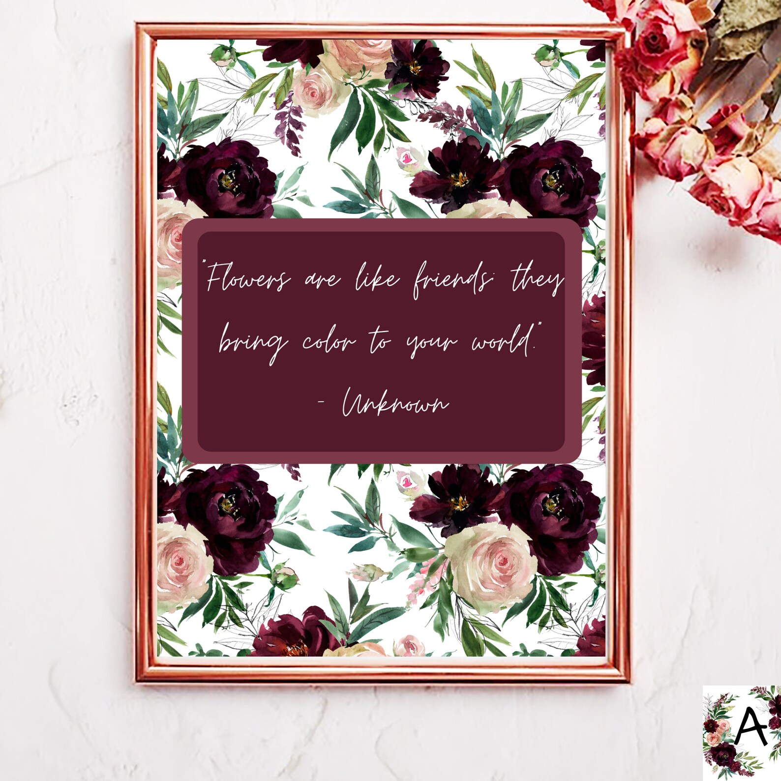 Floral Art Quotes Digital Art Quotes About Life Printable Etsy