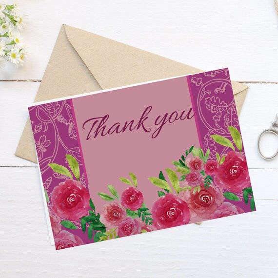 Pink Digital Thank You Cards Digital Thank You Cards Etsy