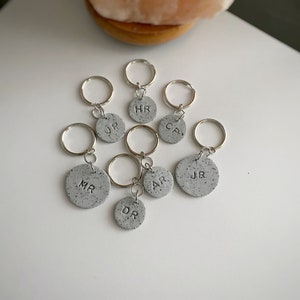 Clay Monogram Keychains - Minimalist/Lightweight