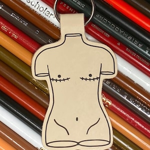 Trans-Masc FTM Faux Leather Body Silhouette Vinyl Keychain