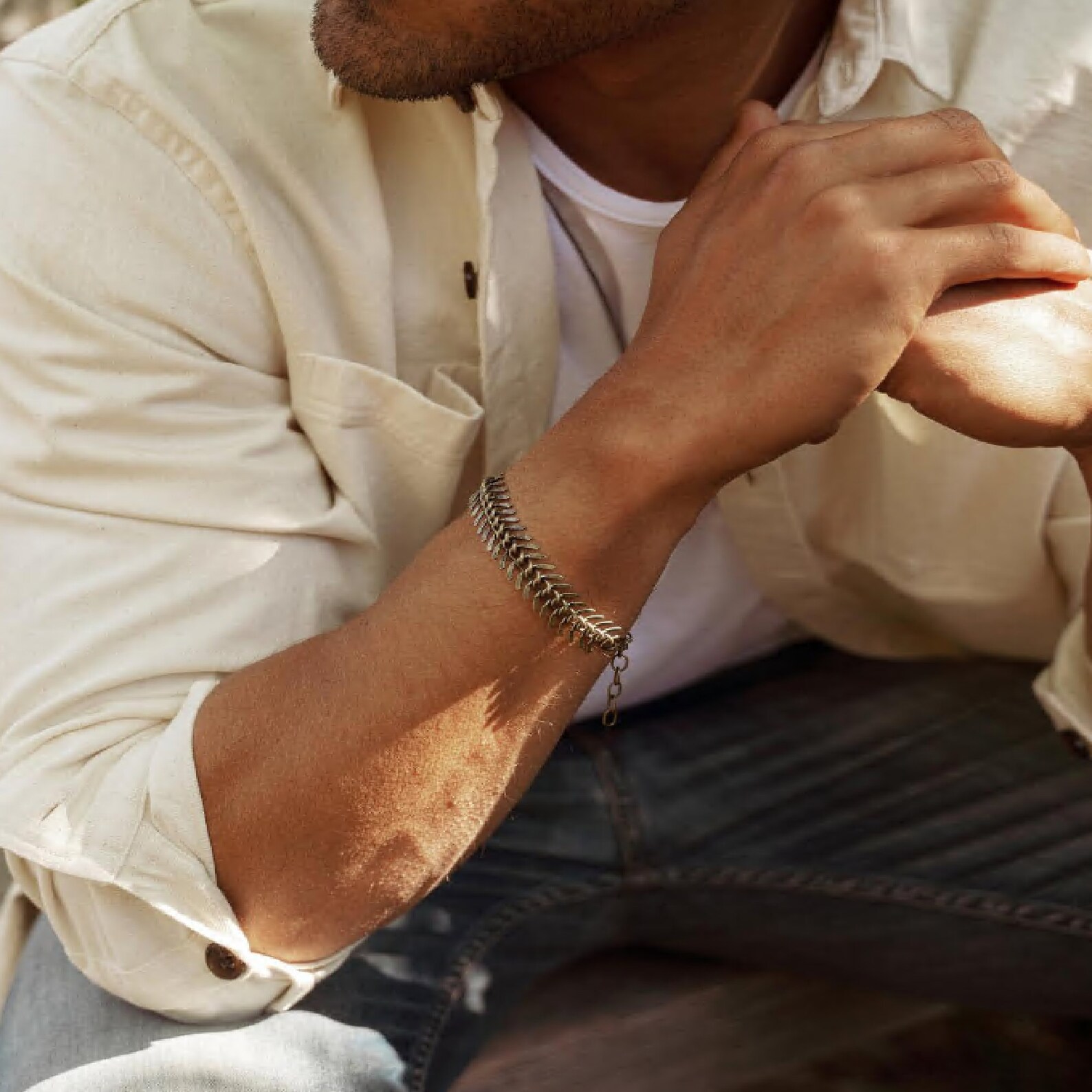 Men's Bracelet Spine shaped brass bracelet for men and Etsy