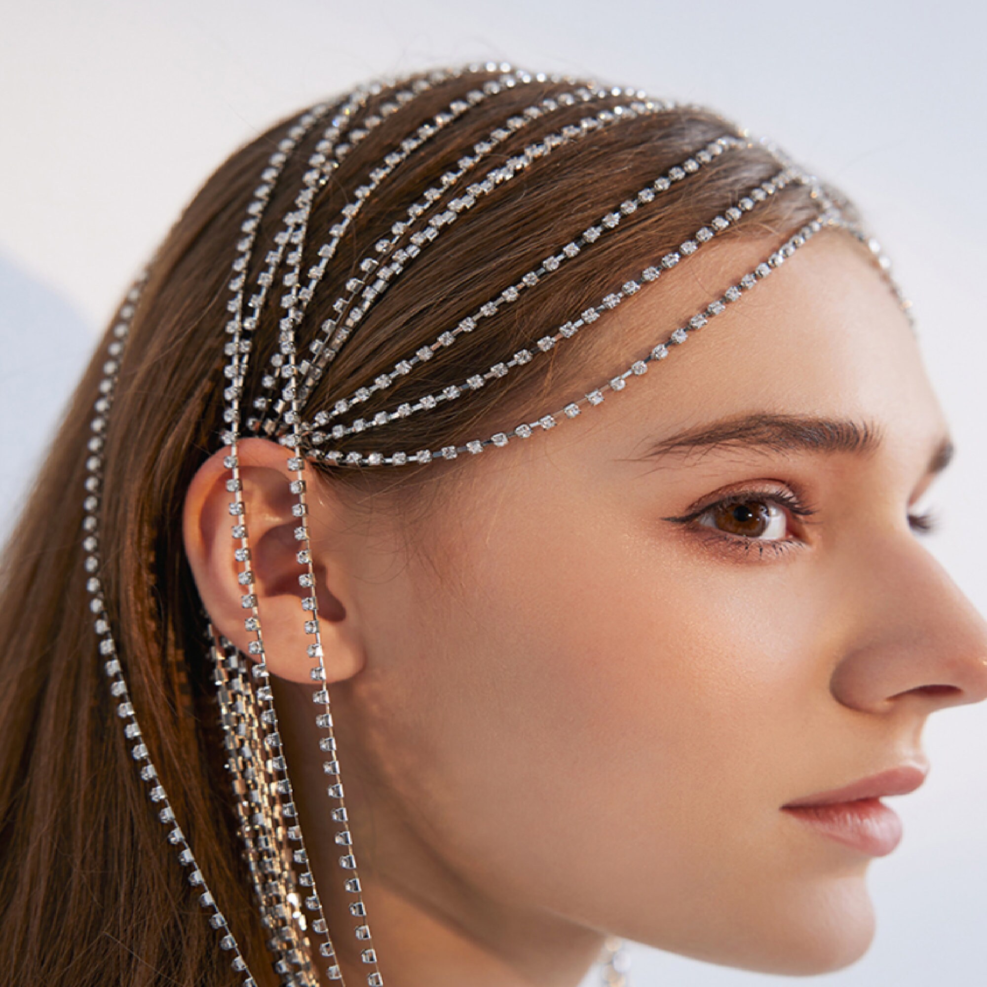 Faux rhinestone tassel headband personality cold wind hair Etsy