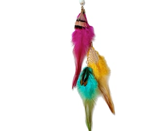 Mccaw Feather Hair Charm, Clip in Hair Extensions, Boho Hippie Hair Accessories