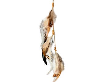 Sparrow Feather Hair Charm, Clip in Hair Extensions, Boho Hippie Hair Accessories