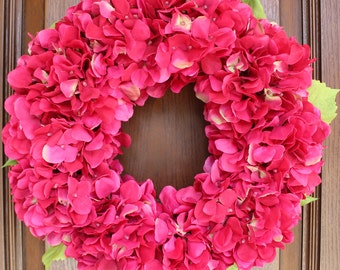 Classic Hydrangea Wreath – Spring/Summer – Farmhouse – Valentine's, Easter, Mother's Day, Anniversary, Birthday, Housewarming